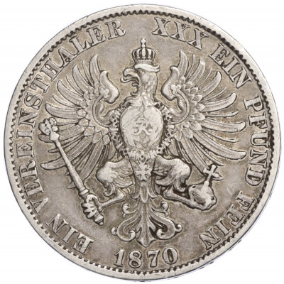1 союзный талер 1870 года A Пруссия