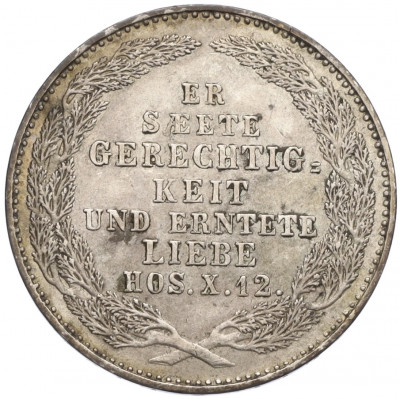 1/3 талера 1854 года Саксония «Смерть Короля Фридриха Августа II»
