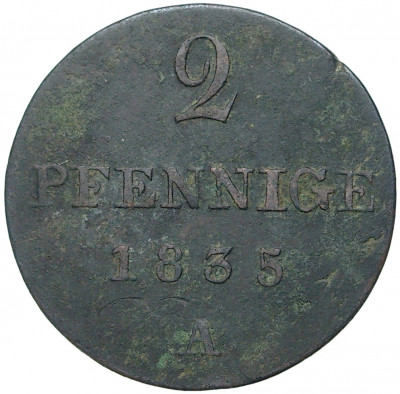 2 пфеннига 1835 года Ганновер