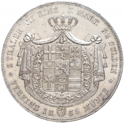 2 талера 1855 года Гессен-Кассель