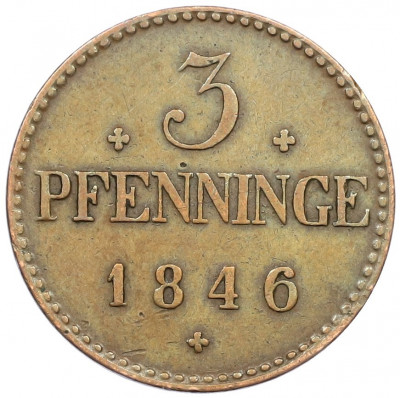 3 пфеннига 1846 года Мекленбург-Шверин