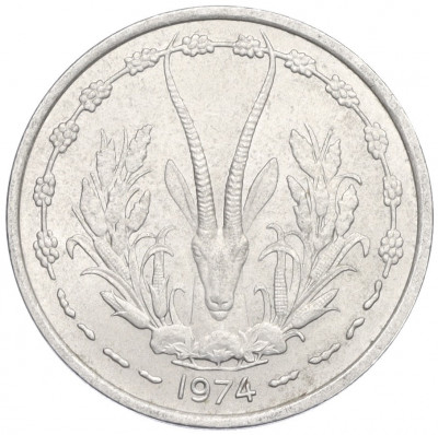 1 франк 1974 года Западно-Африканский валютный союз