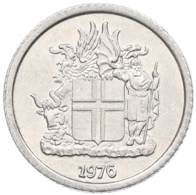 1 крона 1976 года Исландия