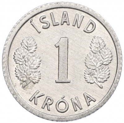 1 крона 1976 года Исландия
