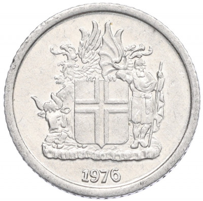 1 крона 1976 года Исландия