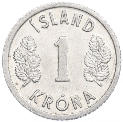 1 крона 1976 года Исландия