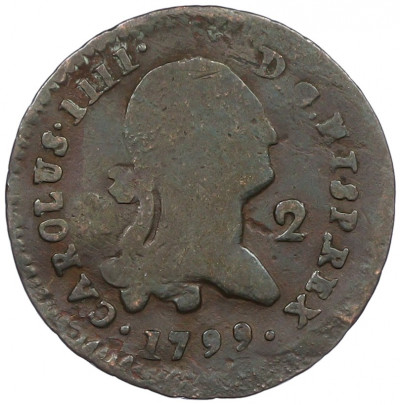 2 мараведи 1799 года Испания (Карл IV)