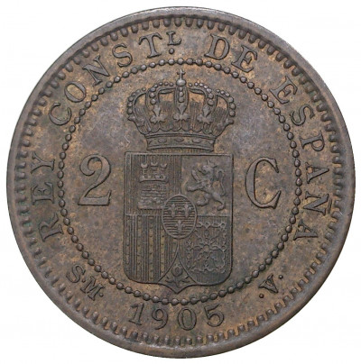 2 сентимо 1905 года Испания