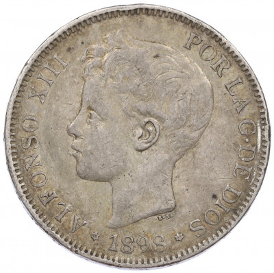 5 песет 1898 года Испания