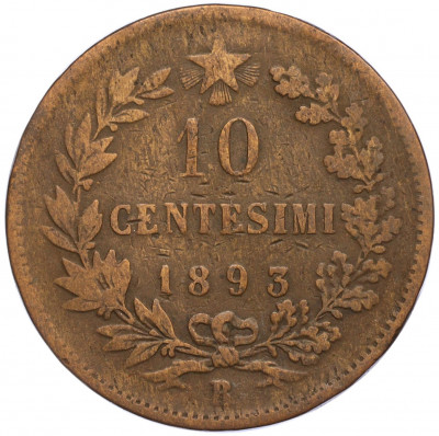 10 чентезимо 1893 года R Италия