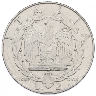 2 лиры 1940 года Италия