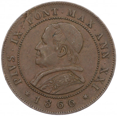 2 сольдо 1866 года Папская область