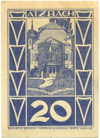 20 геллеров 1920 года Австрия — Ацбах (Нотгельд)