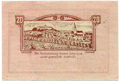 20 геллеров 1920 года Австрия — Вайтра (Нотгельд)