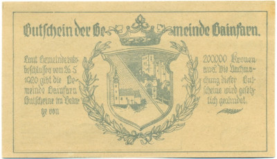 20 геллеров 1920 года Австрия — Гейнфарн (Нотгельд)