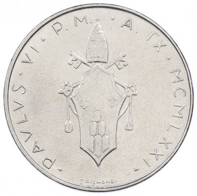 100 лир 1971 года Ватикан