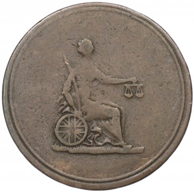 Токен 1 фартинг 1820-1830 года Великобритания