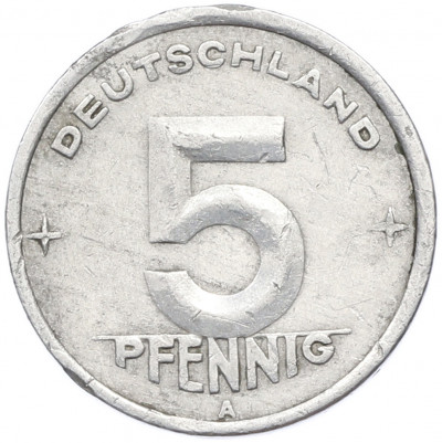 5 пфеннигов 1949 года A Восточная Германия (ГДР)