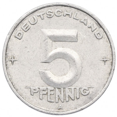 5 пфеннигов 1950 года A Восточная Германия (ГДР)
