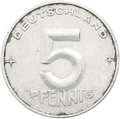 5 пфеннигов 1952 года A Восточная Германия (ГДР)