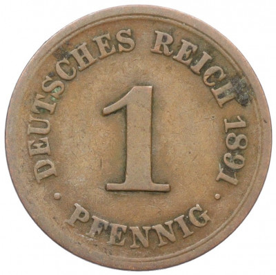 1 пфенниг 1891 года A Германия
