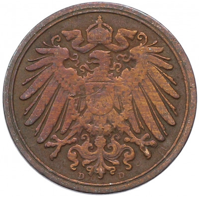 1 пфенниг 1900 года D Германия