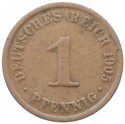 1 пфенниг 1905 года A Германия