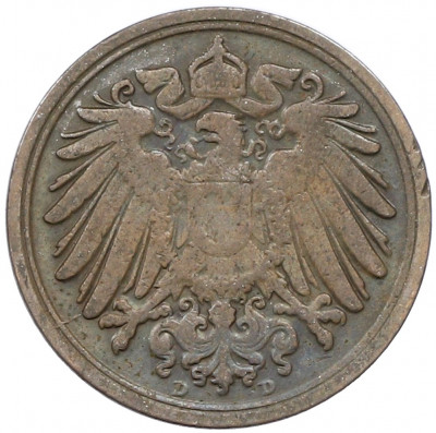 1 пфенниг 1907 года D Германия
