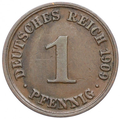 1 пфенниг 1909 года A Германия