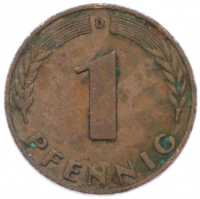 1 пфенниг 1948 года D Западная Германия (ФРГ)
