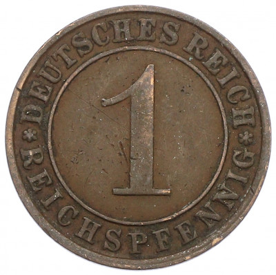 1 рейхспфенниг 1924 года J Германия