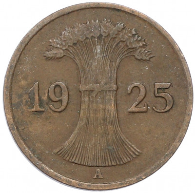 1 рейхспфенниг 1925 года A Германия