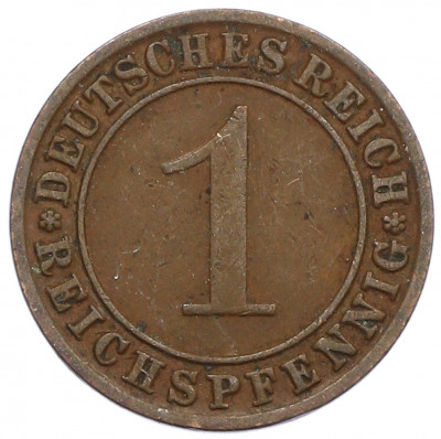 1 рейхспфенниг 1928 года F Германия