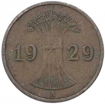 1 рейхспфенниг 1929 года A Германия