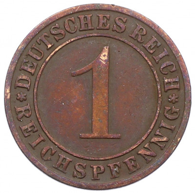 1 рейхспфенниг 1929 года F Германия