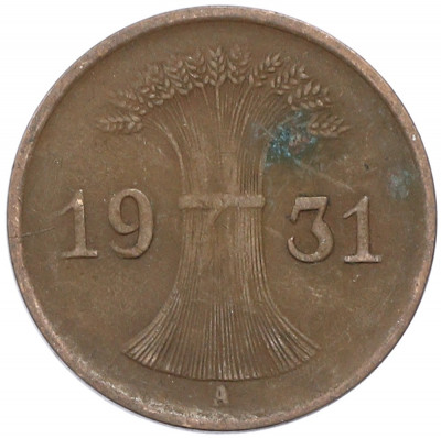 1 рейхспфенниг 1931 года A Германия