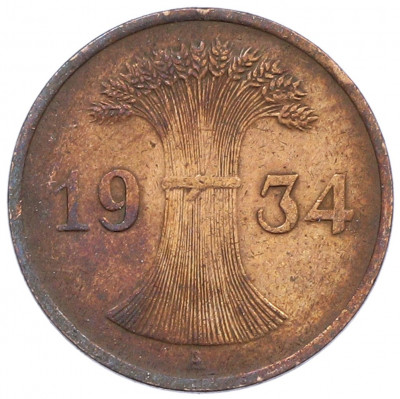 1 рейхспфенниг 1934 года A Германия