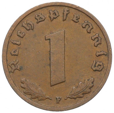 1 рейхспфенниг 1937 года F Германия