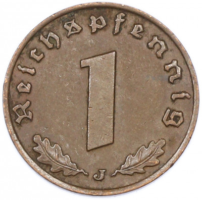 1 рейхспфенниг 1937 года J Германия