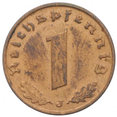 1 рейхспфенниг 1938 года J Германия