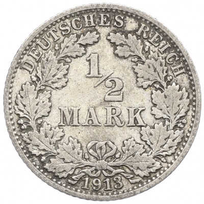1/2 марки 1913 года J Германия