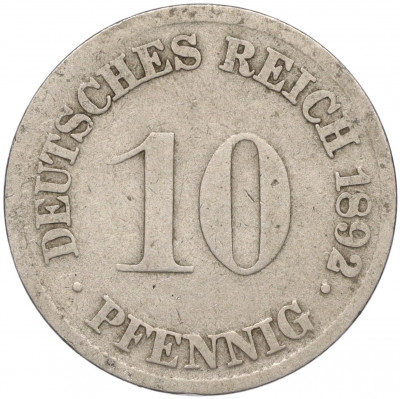 10 пфеннигов 1892 года G Германия