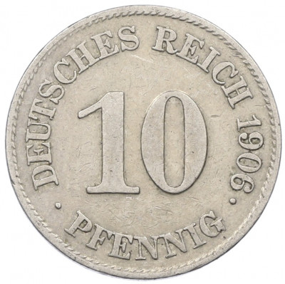 10 пфеннигов 1906 года E Германия