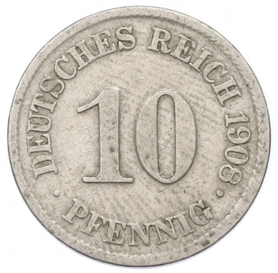 10 пфеннигов 1908 года A Германия