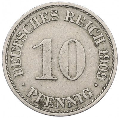 10 пфеннигов 1909 года A Германия