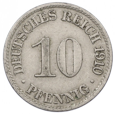 10 пфеннигов 1910 года A Германия
