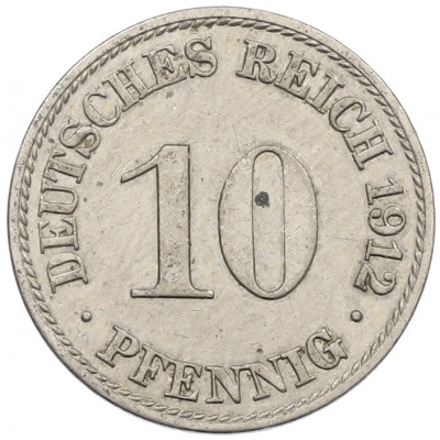 10 пфеннигов 1912 года A Германия
