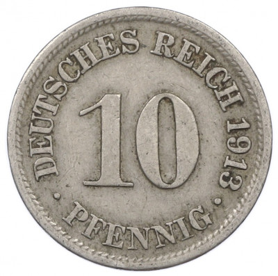 10 пфеннигов 1913 года F Германия