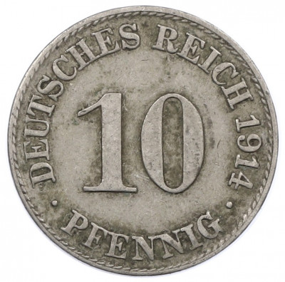 10 пфеннигов 1914 года D Германия