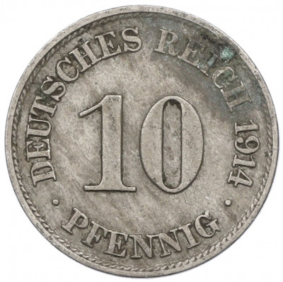 10 пфеннигов 1914 года J Германия